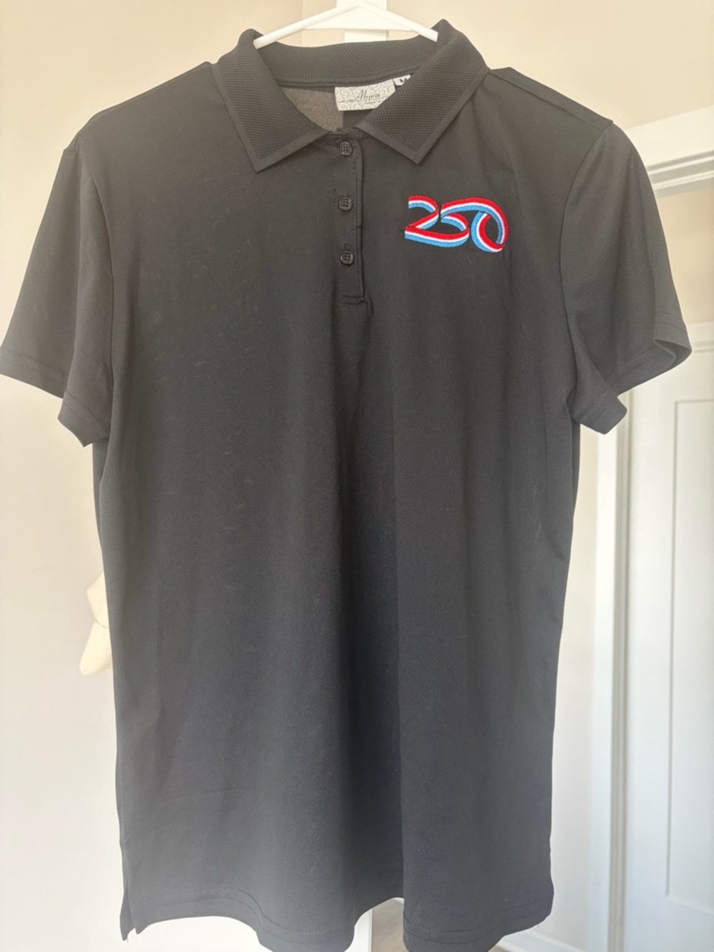 Men's Black Polo Shirt with 250 Embroidered Logo